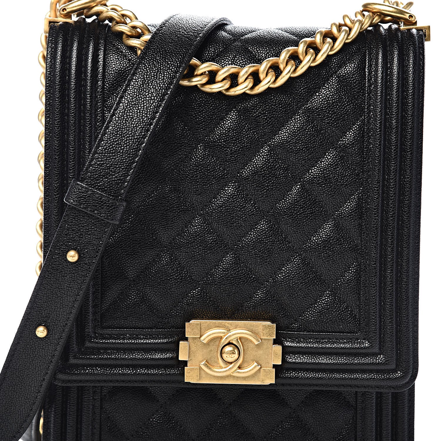 Chanel Caviar Quilted North South Boy Flap Black 9 of 9