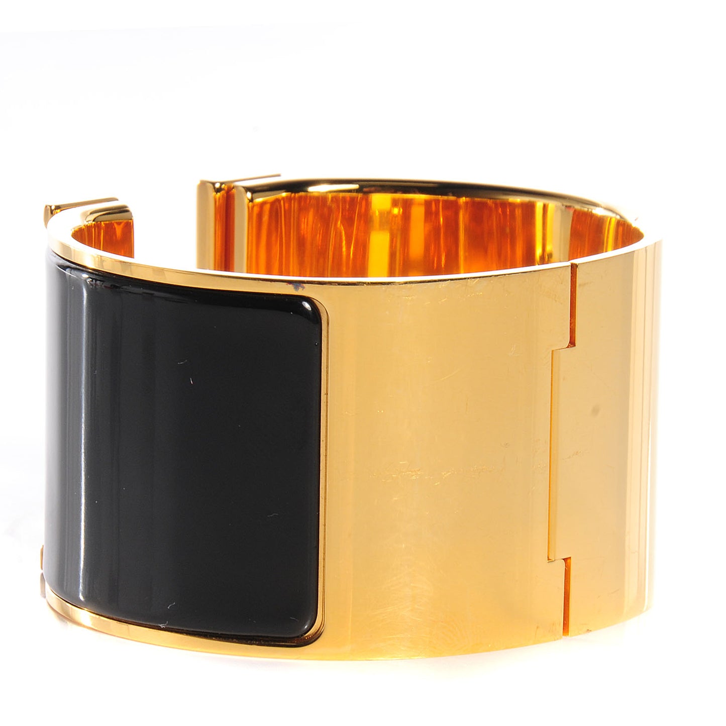 Enamel Extra Wide Clic Clac H Bracelet PM Black