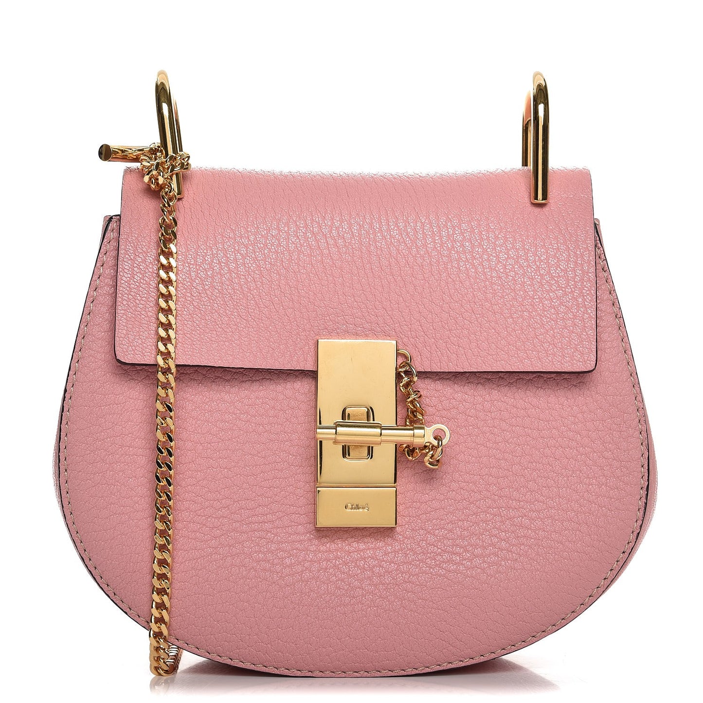 Grained Lambskin Mini Drew Shoulder Bag Washed Pink