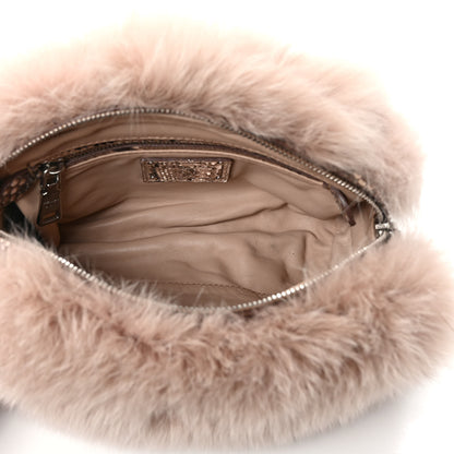 Prada Fox Fur Snakeskin Chain Bag 5 of 10