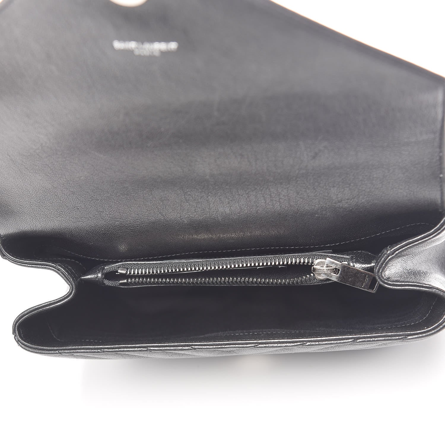 Saint Laurent Sheepskin Matelasse Chevron Monogram Medium College Bag Black 5 of 10