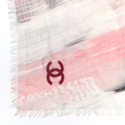Chanel Cashmere Scarf Light Grey Light Pink 4 of 6