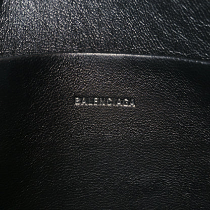 Balenciaga Calfskin Logo Large Cash Pouch With Handle Black White 6 of 9