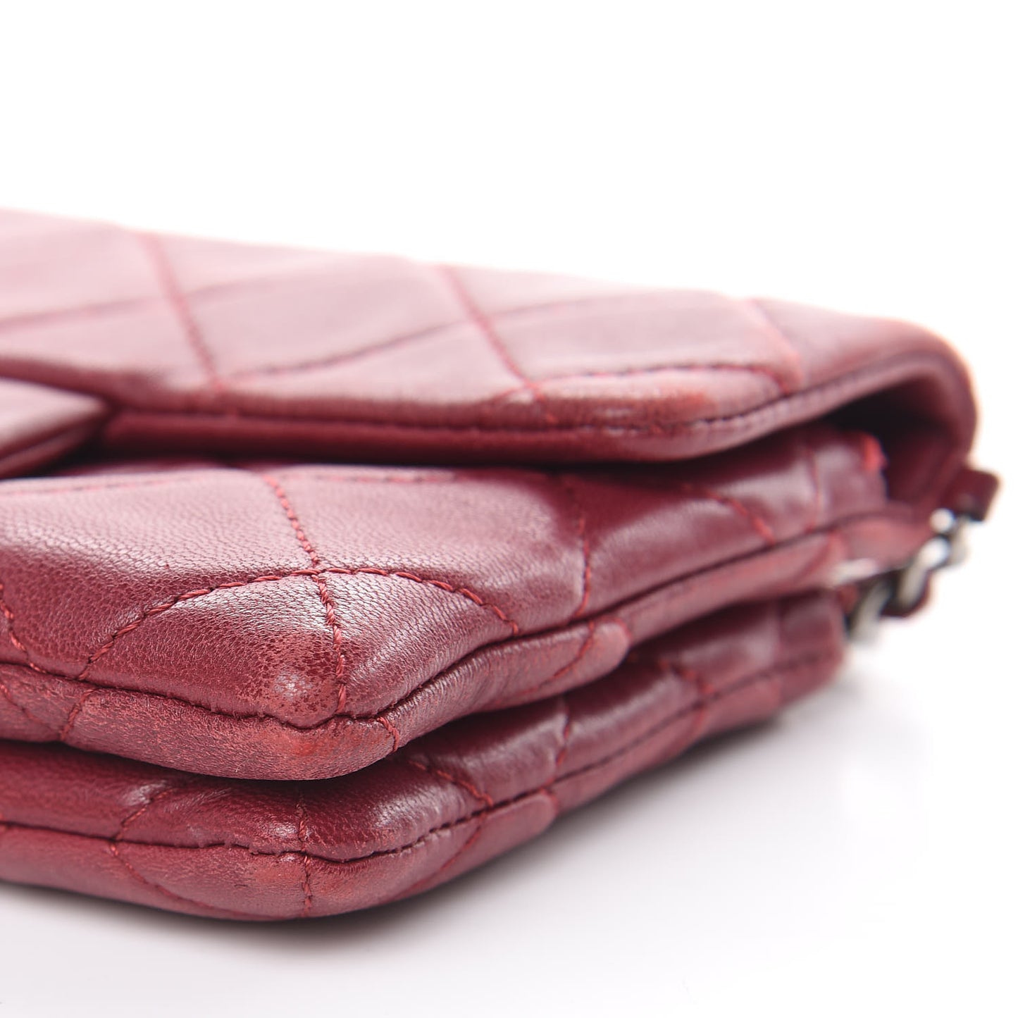 Lambskin Quilted Mini Mineral Nights Flap Crossbody Bag Dark Red