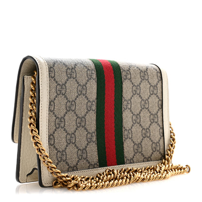 Gucci GG Supreme Monogram Web Queen Margaret Chain Wallet White 3 of 12