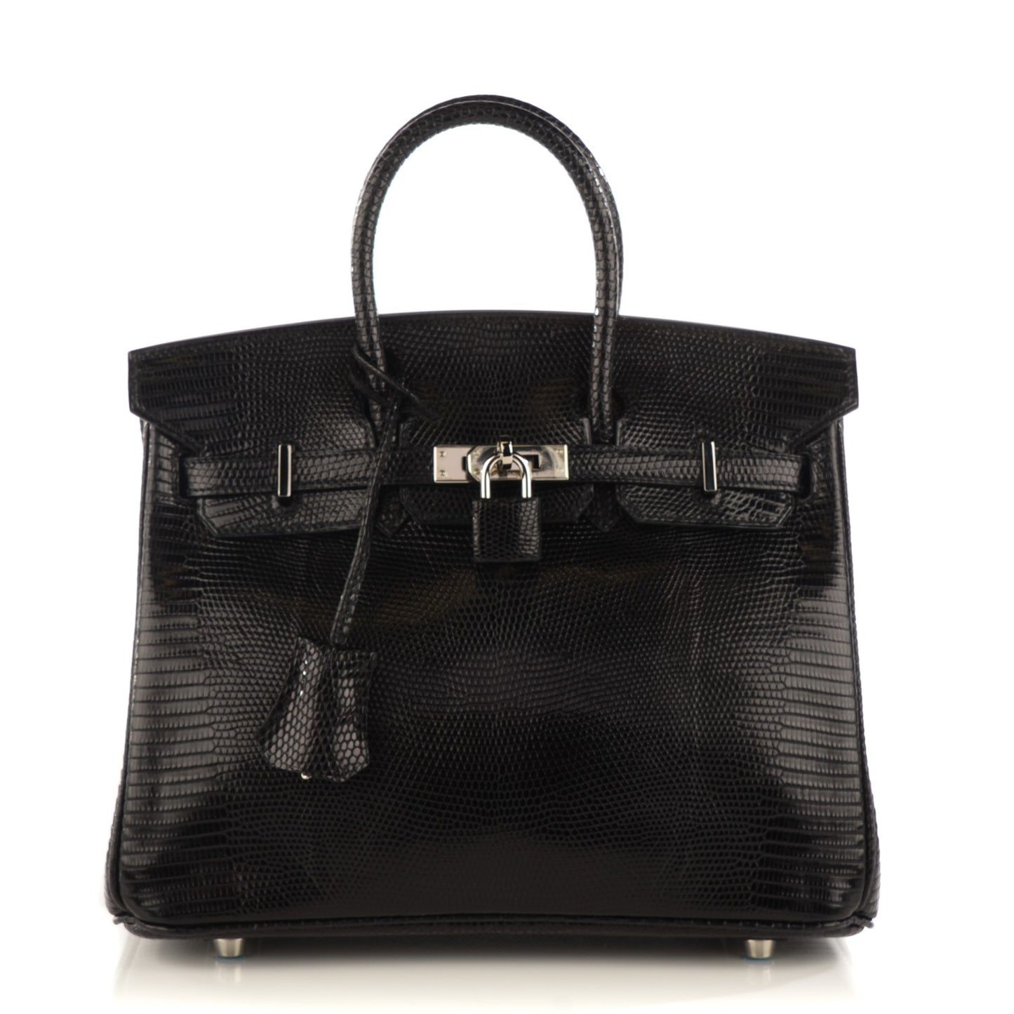 Shiny Lizard Birkin 25 Black