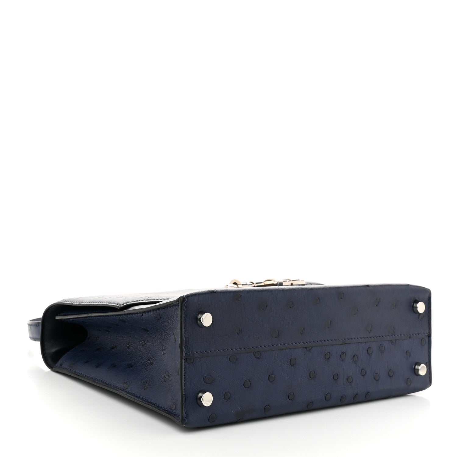 Hermes Ostrich Verrou 21 Bleu Iris 4 of 10