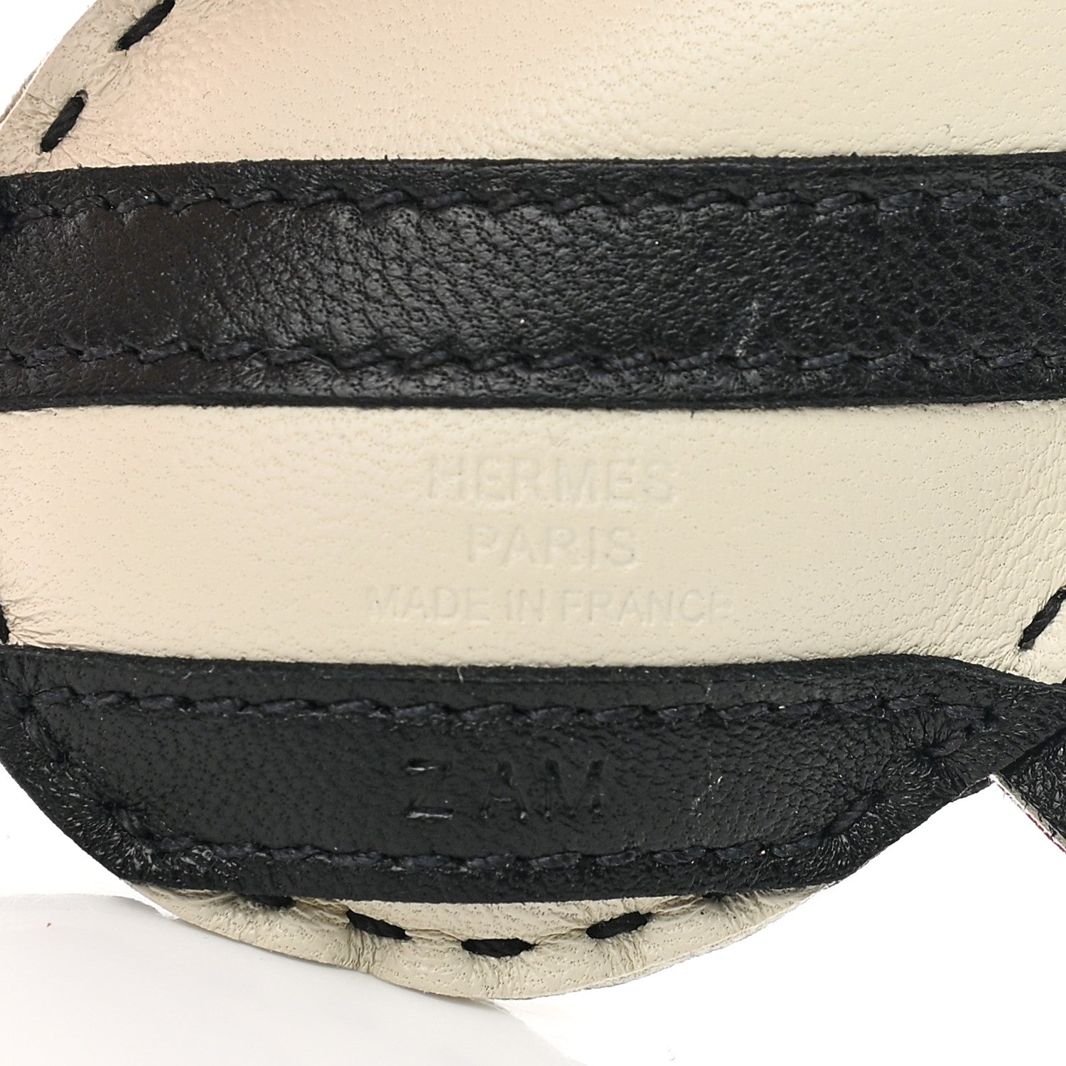 Hermes Milo Lambskin Geegee Savannah Bag Charm Craie Black Rose Mexico 3 of 4