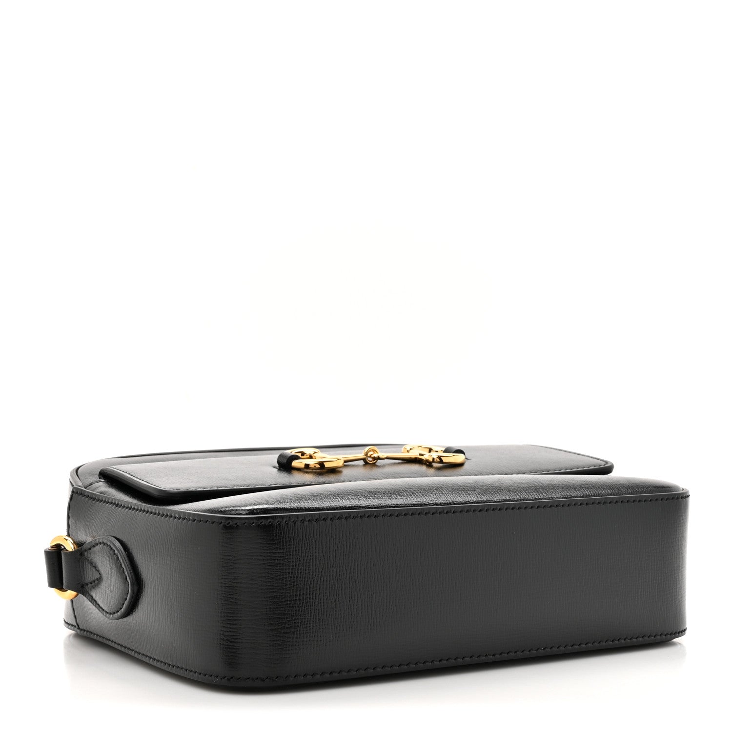 Gucci Textured Calfskin Small Horsebit 1955 Shoulder Bag Black 4 of 10