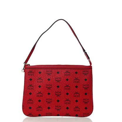 MCM Visetos Liz Shopper Tote Pouch Ruby Red 7 of 10