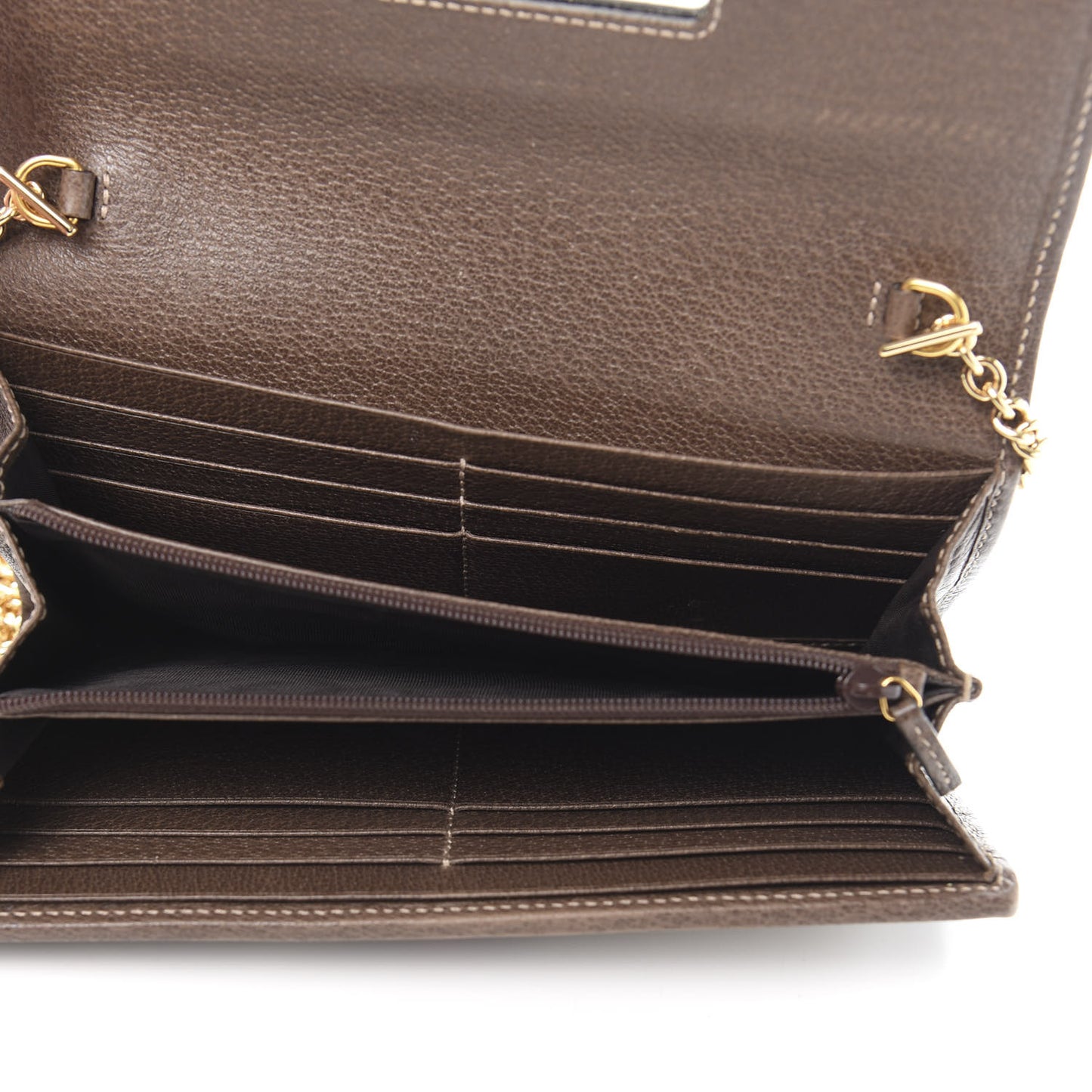 GG Supreme Monogram Web Ophidia Wallet On Chain Brown