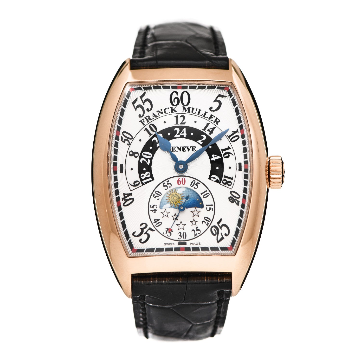 Franck Muller 18K Yellow Gold Alligator 36mm Master of Complications Automatic Watch 7880HRJN 1 of 6