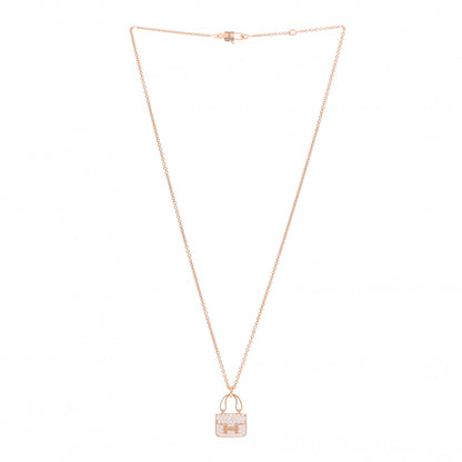Hermes 18K Rose Gold Diamond Constance Amulettes Pendant Necklace 3 of 6