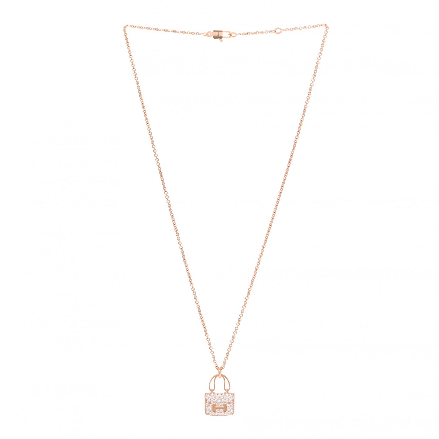 18K Rose Gold Diamond Constance Amulettes Pendant Necklace