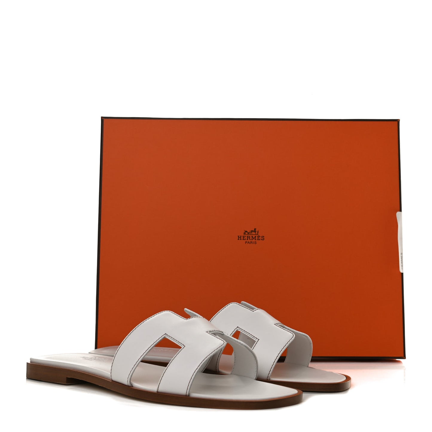 Box Calfskin Oran Sandals 37 White