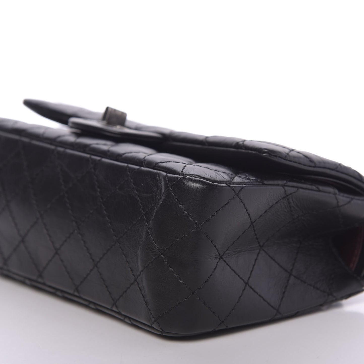 Aged Calfskin Quilted 2.55 Reissue 225 Flap Black