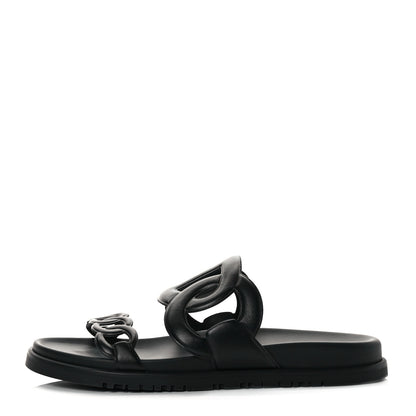 Hermes Nappa Extra Sandals 39 Black 1 of 16