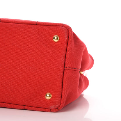 Prada Canapa Small Logo Tote Rosso Talco 11 of 11