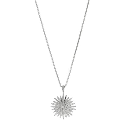 David Yurman Sterling Silver Diamond Large Starburst Pendant Necklace 1 of 4