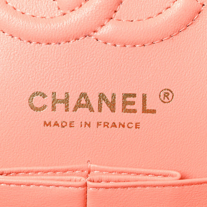 Chanel Lambskin Quilted Small Double Flap Light Orange 6 of 10