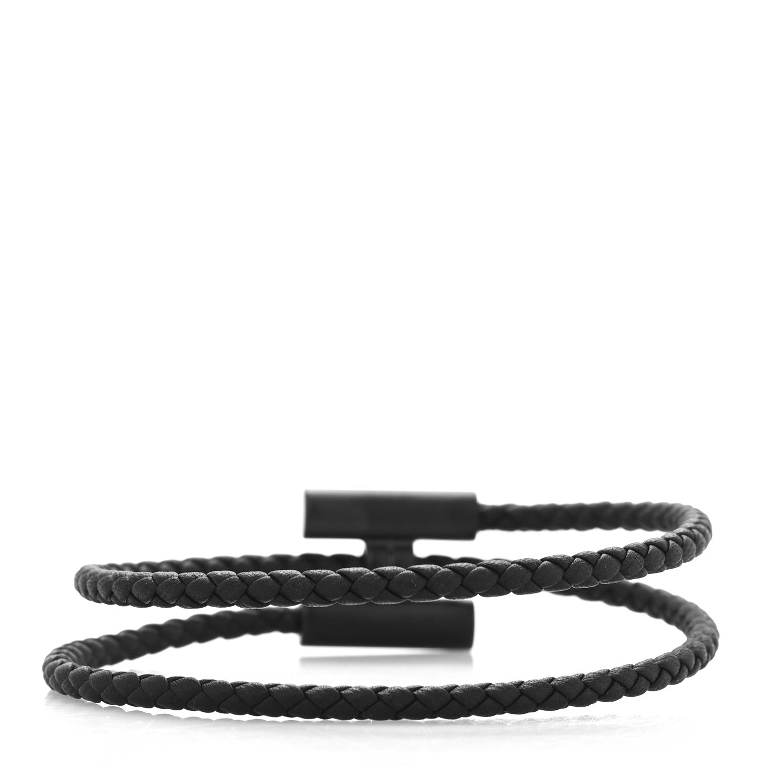 Hermes Swift Double Wrap Cord Tournis Tresse Bracelet T6 Black 3 of 5