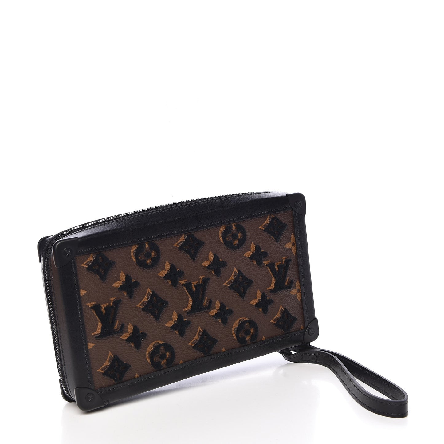Monogram Tuffetage Soft Trunk Clutch Black