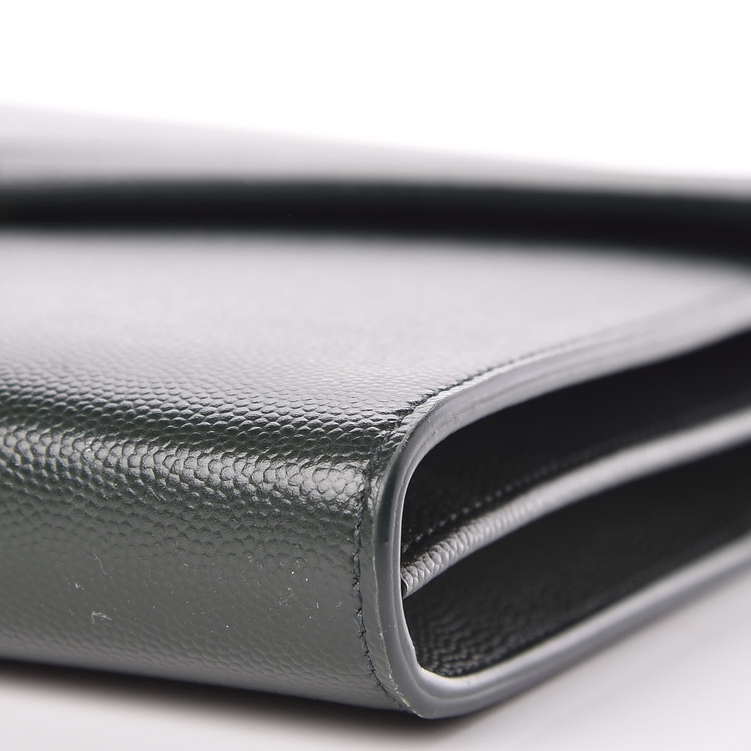 Saint Laurent Grain De Poudre Monogram Cassandra Chain Wallet Vert Fonce 10 of 10