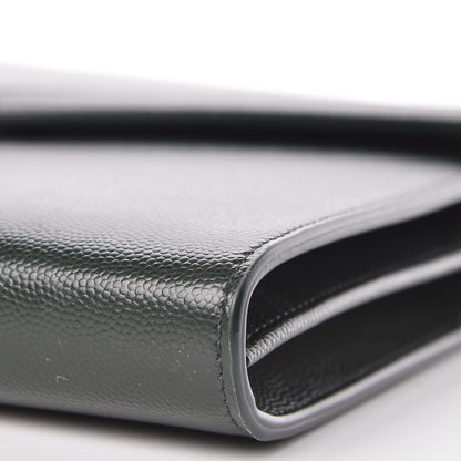 Saint Laurent Grain De Poudre Monogram Cassandra Chain Wallet Vert Fonce 10 of 10