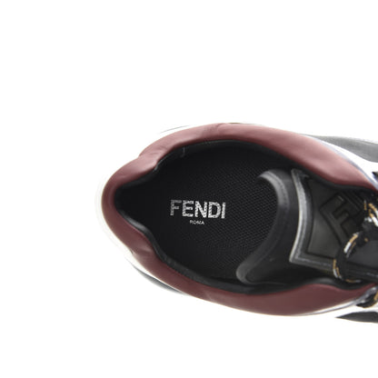 Fendi Technical Mesh Calfskin PVC Mens Chunky Sneakers 11 Black Multicolor 7 of 9