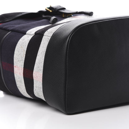 Burberry Overdyed Canvas Mega Check Drifton Backpack Black 9 of 10