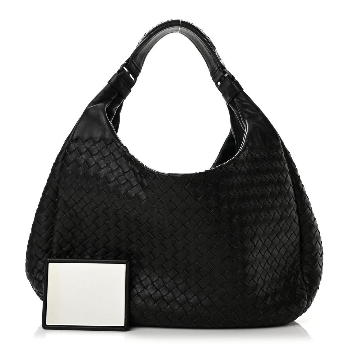 Bottega Veneta Nappa Intrecciato Medium Campana Shoulder Bag Black 3 of 14