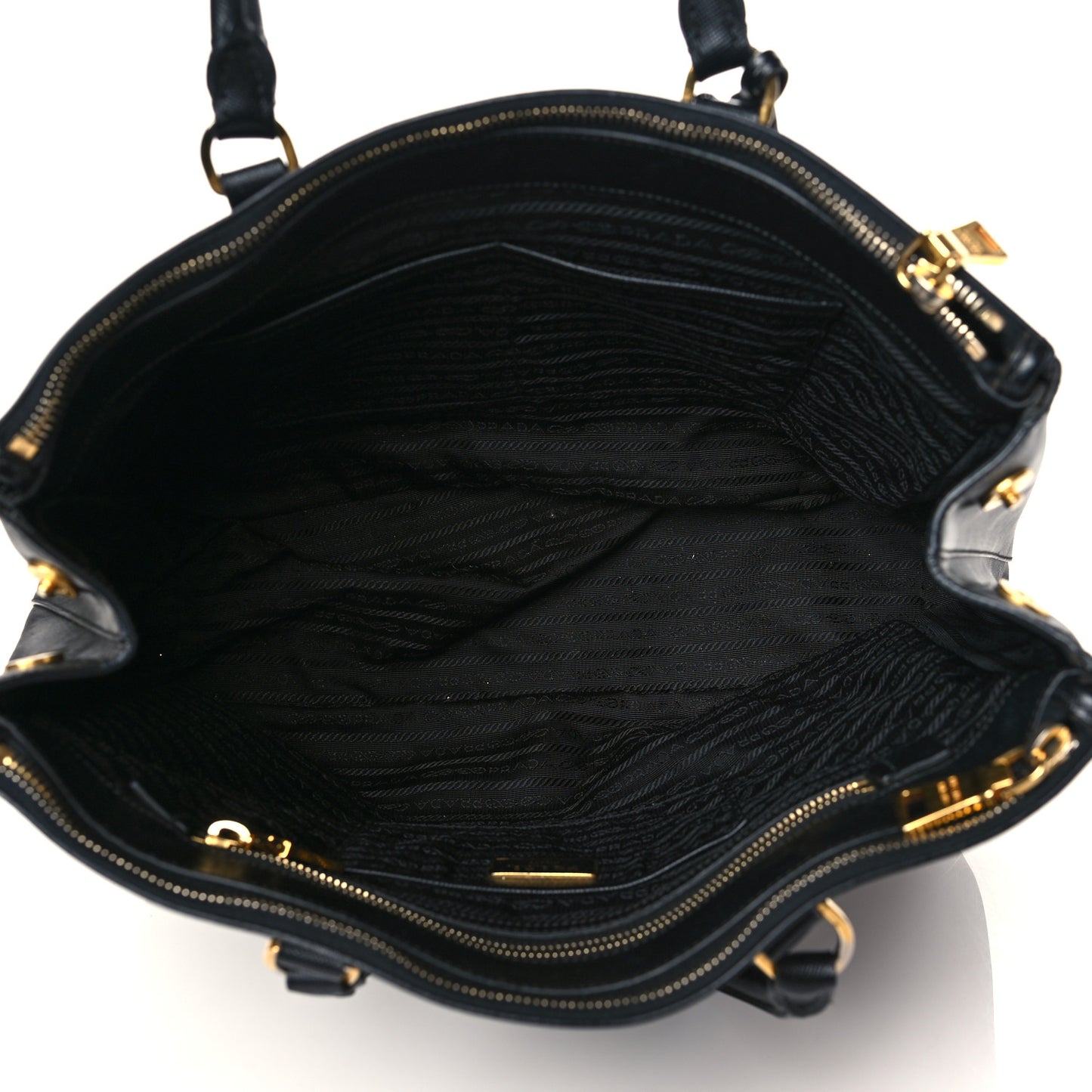 Saffiano Medium Galleria Double Zip Tote Black
