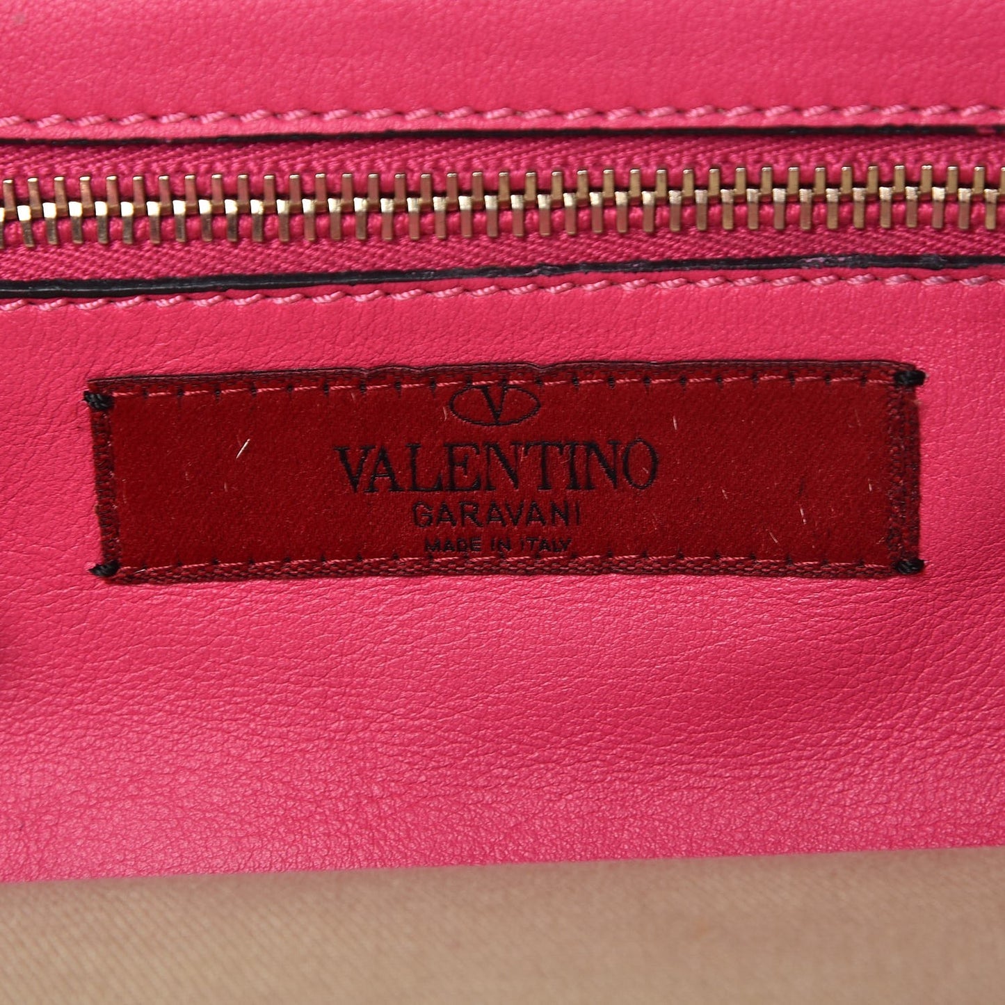 Vitello Small Rockstud Tote Raspberry