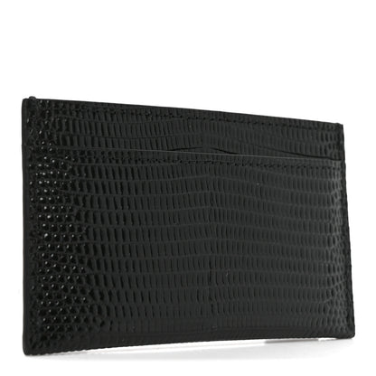 Chanel Calfskin Lizard Embossed Card Holder Black 5 of 16