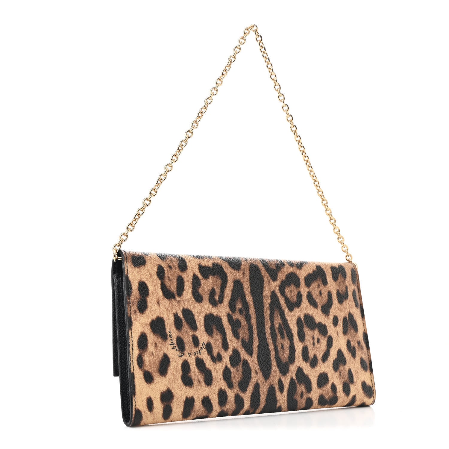 Dolce & Gabbana Crespo Leopard Print Wallet On Chain Brown Black 4 of 11