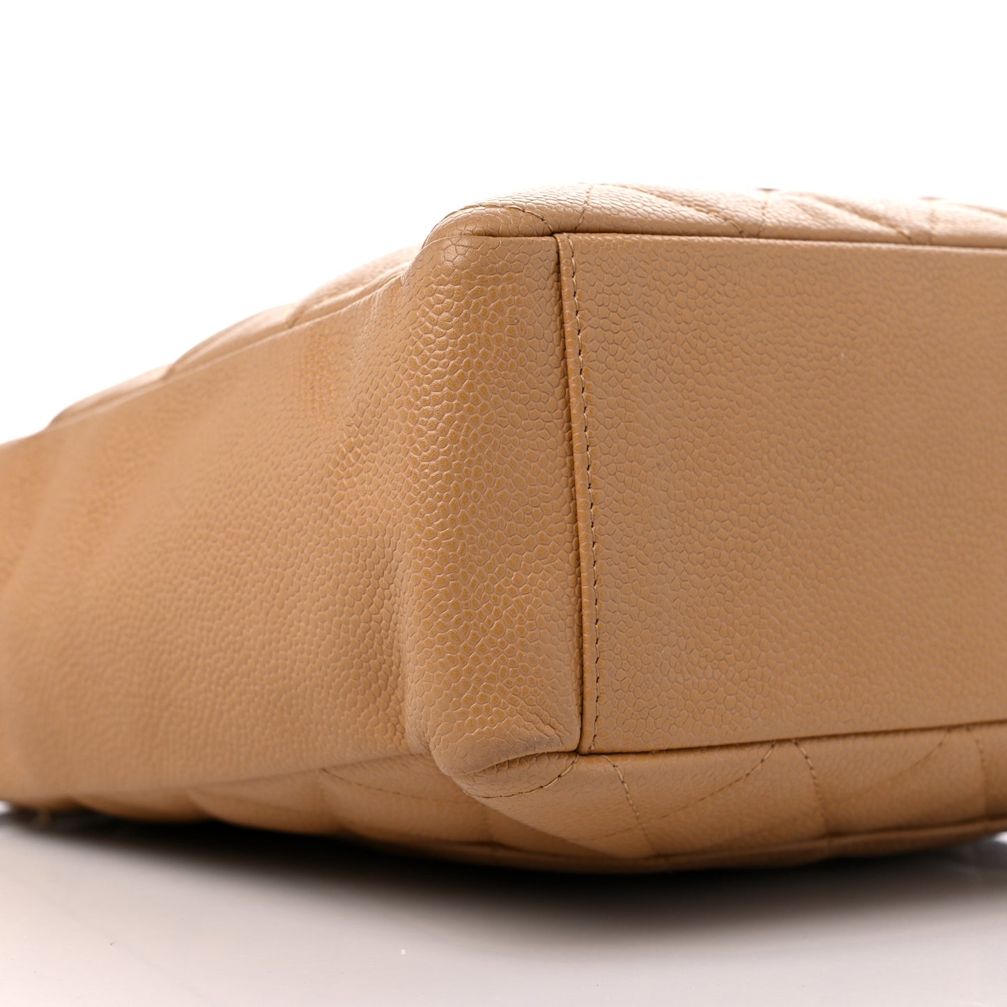 Caviar Quilted Petit Shopping Tote PST Beige