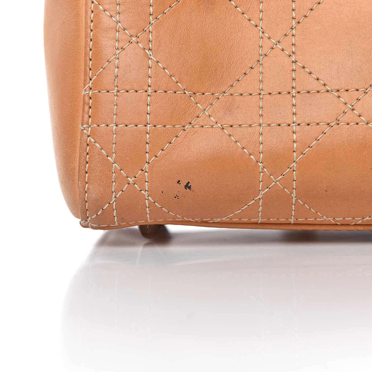 Christian Dior Calfskin Cannage Medium Lady Dior Camel 20 of 24