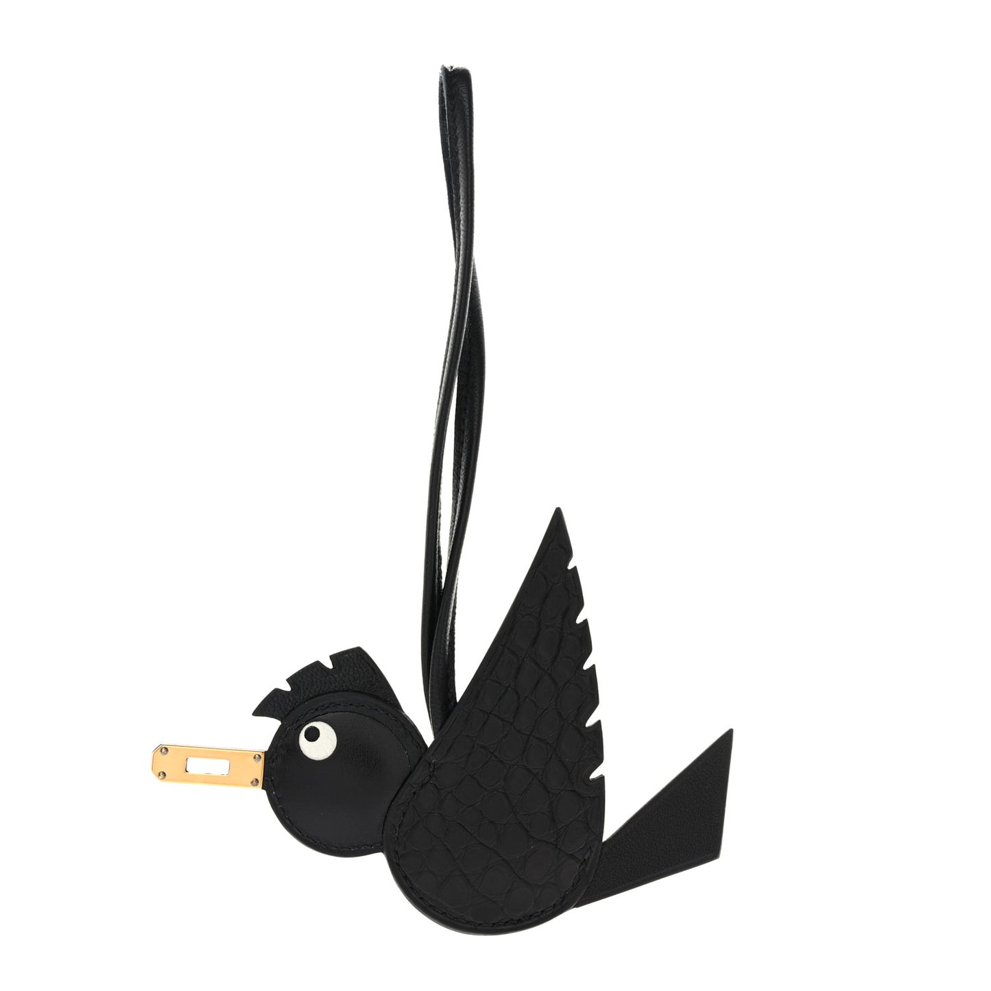 Swift Alligator Birdy Bag Charm Black