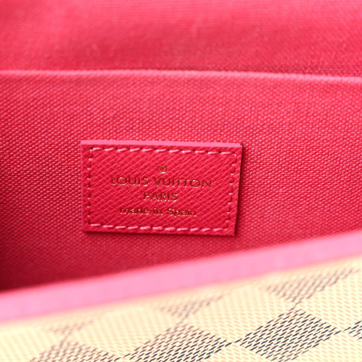 Louis Vuitton Damier Azur Studded Pochette Felicie Chain Wallet Fuchsia 7 of 10