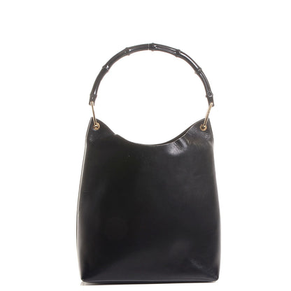 Gucci Leather Bamboo Bag Black 1 of 8