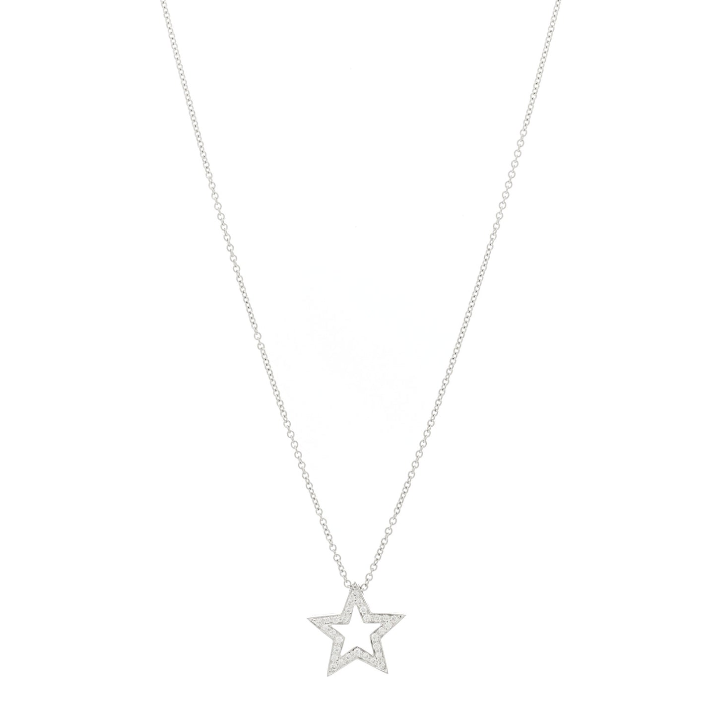 Platinum Diamond Star Pendant Necklace