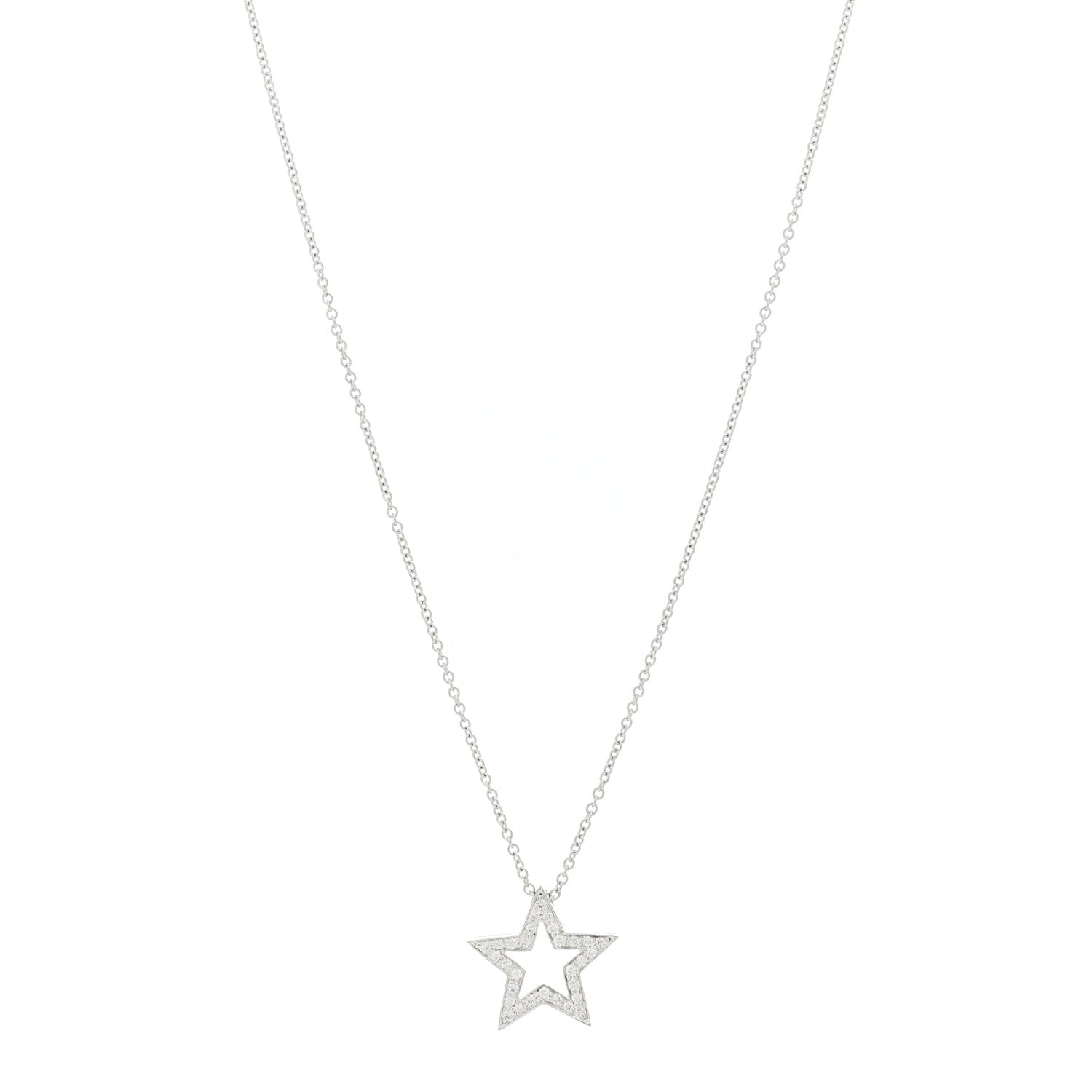 Tiffany Platinum Diamond Star Pendant Necklace 1 of 4