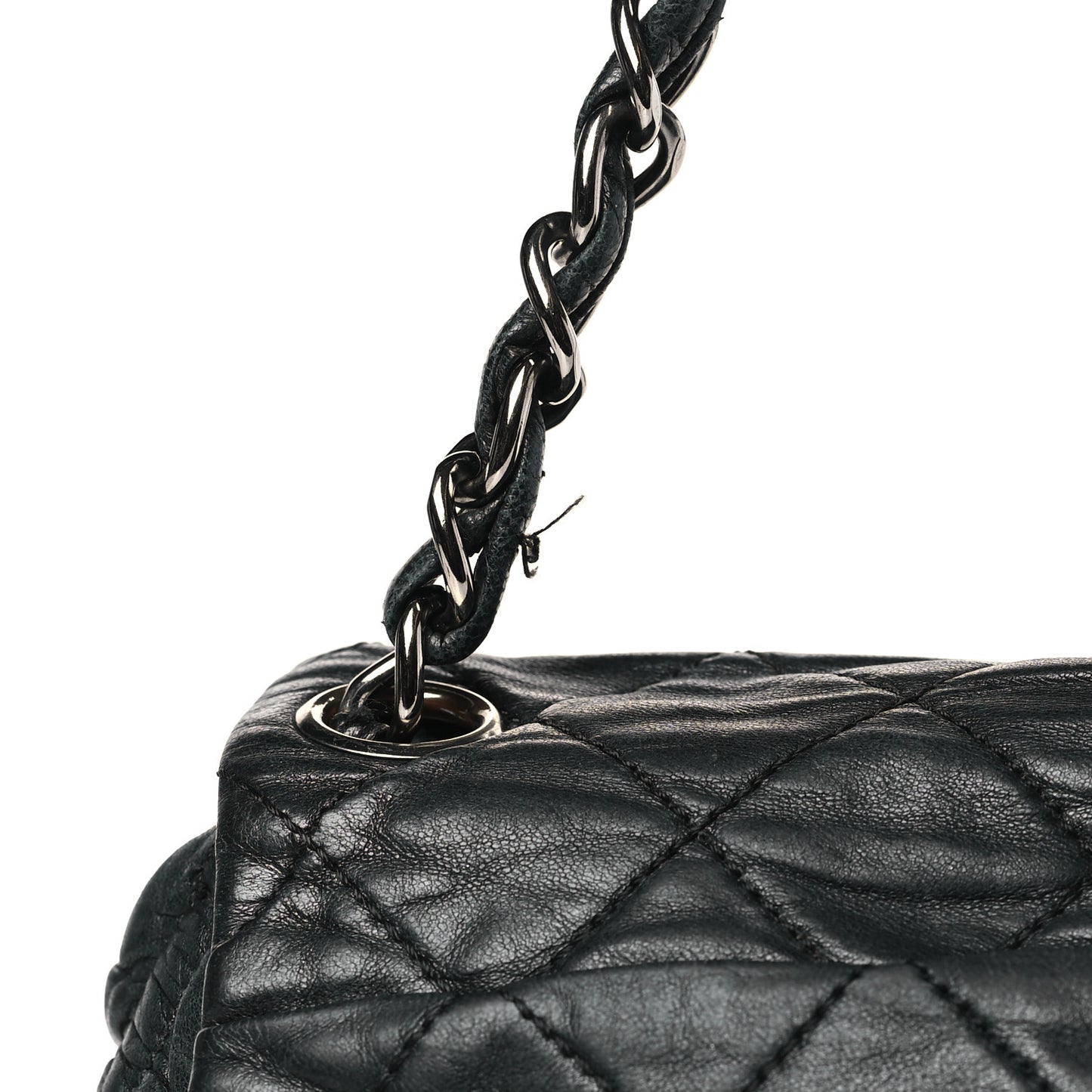 Lambskin Quilted Small Sharpei Flap Black
