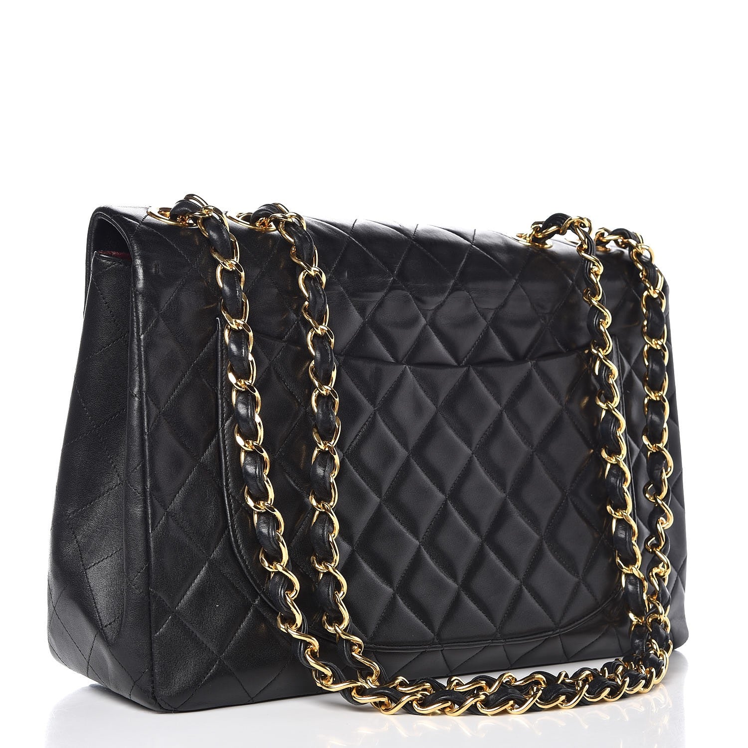 Chanel Lambskin Quilted XL Jumbo Single Flap Black 4 of 14
