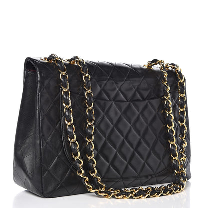 Chanel Lambskin Quilted XL Jumbo Single Flap Black 4 of 14