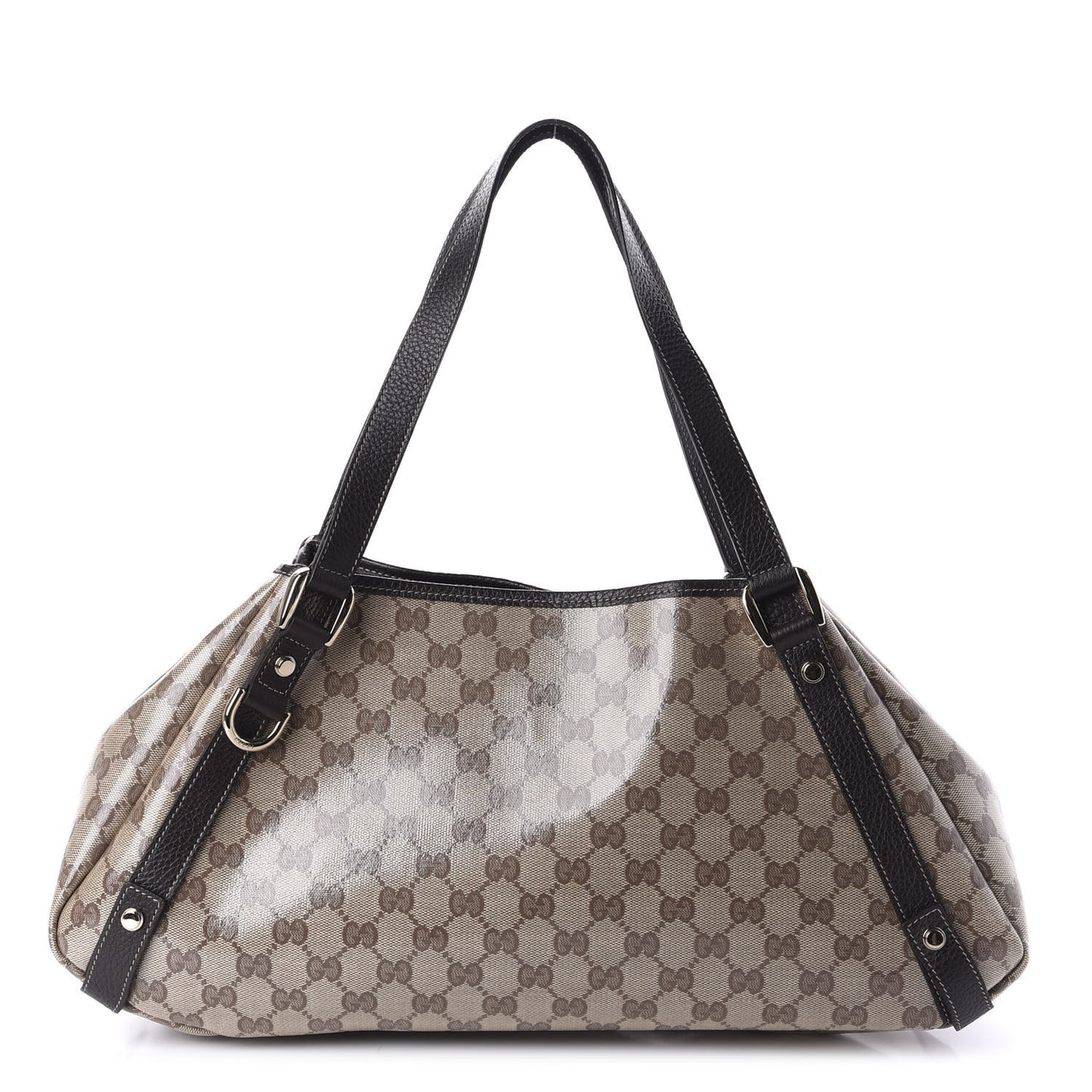 Crystal Monogram Medium Abbey Shoulder Bag Dark Brown
