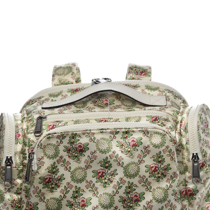 Gucci X MLB Satin Floral Print NY Yankees Patch Backpack Ivory Green 11 of 11