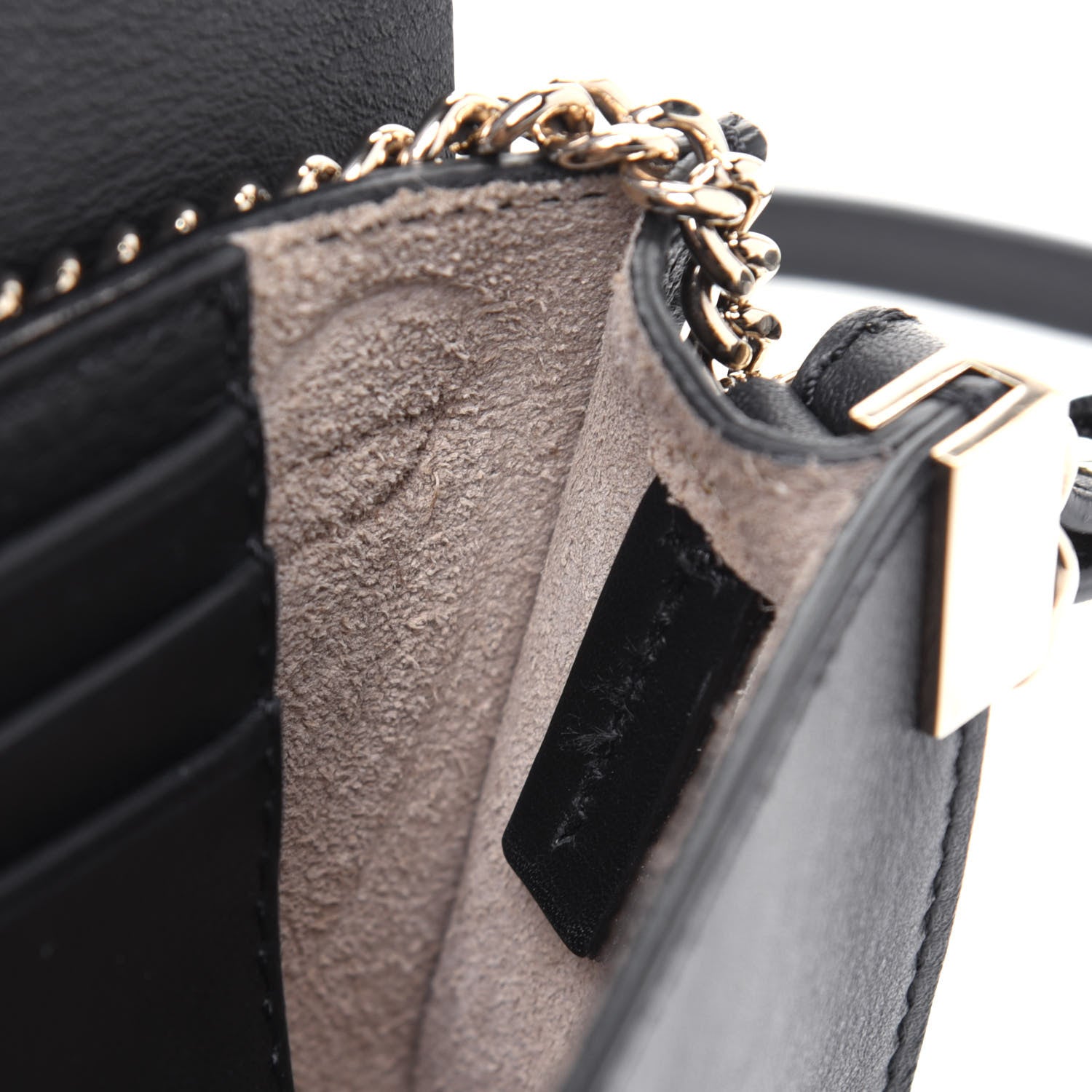 Chloe Suede Calfskin Mini Faye Shoulder Bag Black 8 of 12