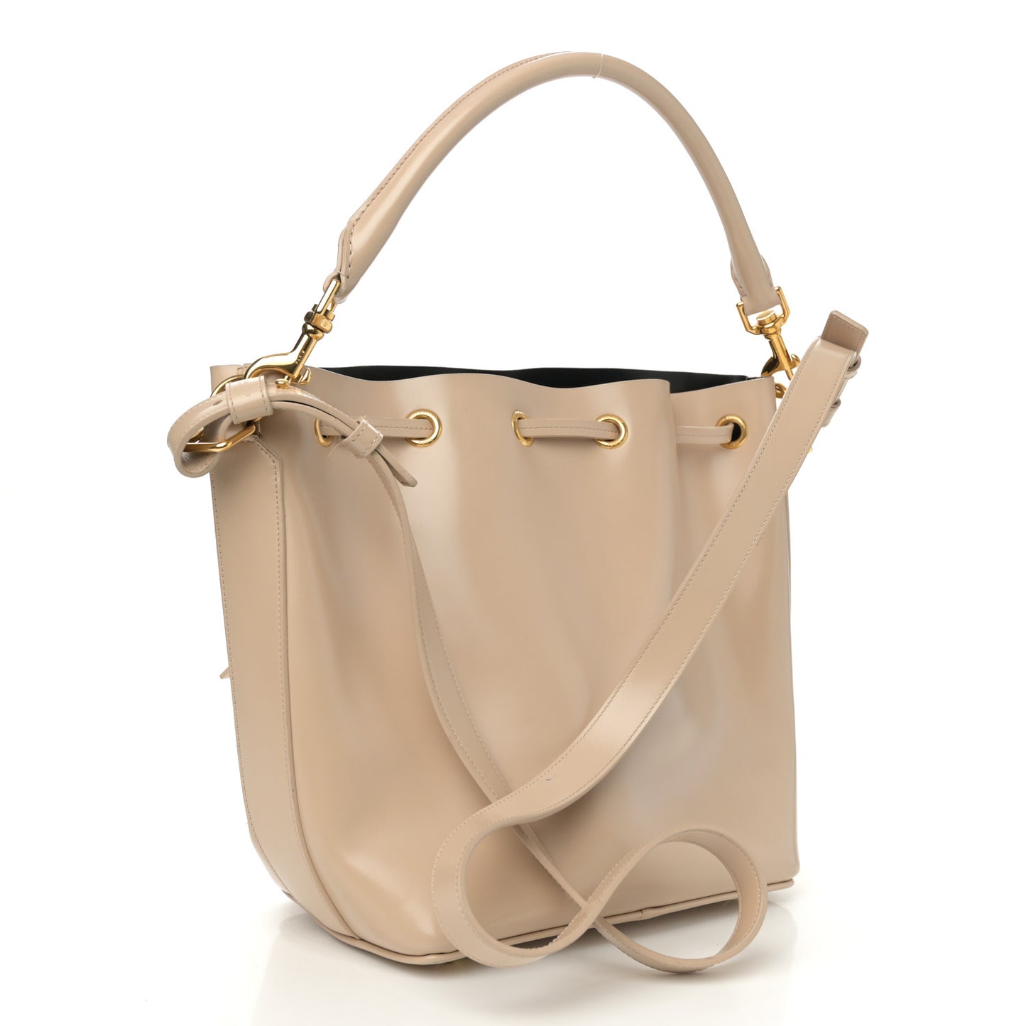 Calfskin Medium Emmanuelle Bucket Bag Nude Powder