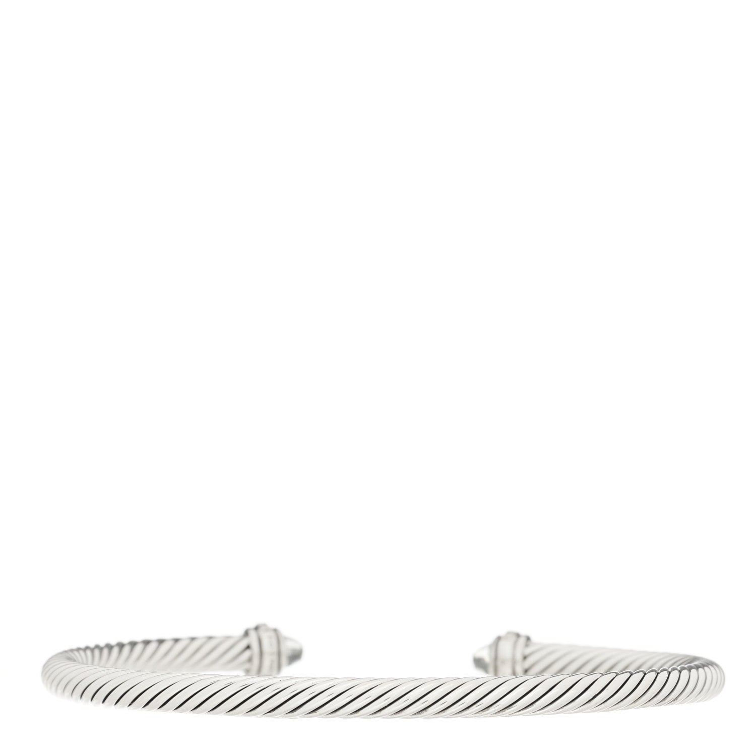 David Yurman Sterling Silver Diamond Prasiolite 4mm Cable Classics Bracelet 1 of 4